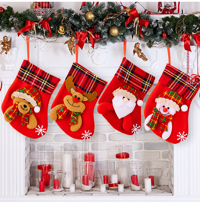 Christmas Cute Bear Snowman Elk Cloth Party Christmas Socks 1 Piece display picture 3