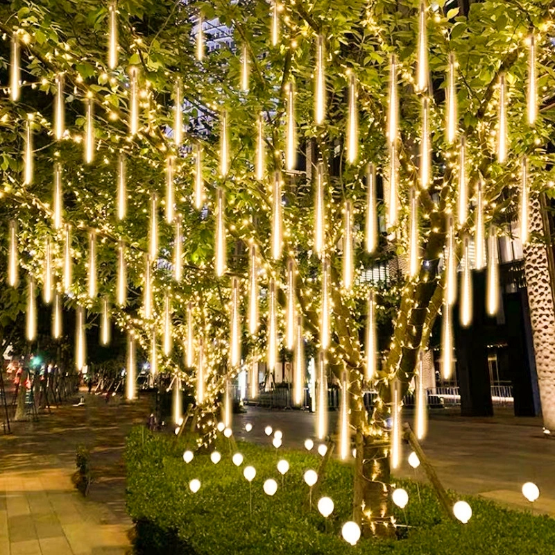 Cross -border LED Meteor Rain Lantern LED Light Light Light Lights Christmas Light Platform Plus Tree Lantern Pipe