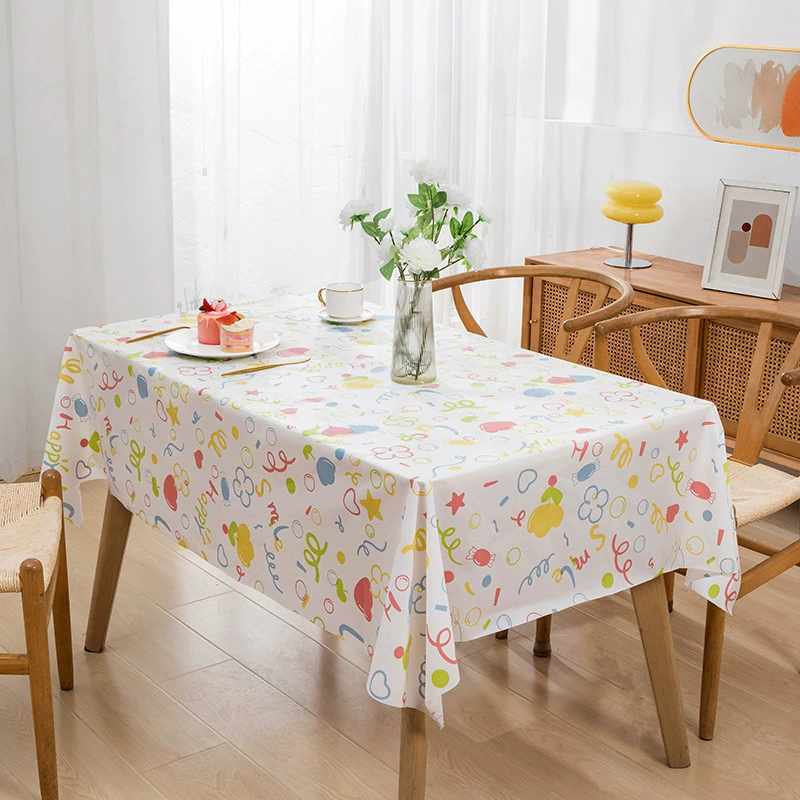 Rectangular disposable tablecloth kindergarten holiday party Christmas plastic tablecloth hotel autumn outing round table