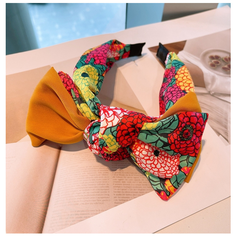 Fashion Big Flower Color Matching Headband display picture 8