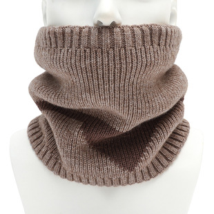 Autumn and Winter Warm Fleece-lined Neck Set Wool Striped Neck Set for Men and Women Color-matching Thickened Wool Plush Knitted Pullover Scarf