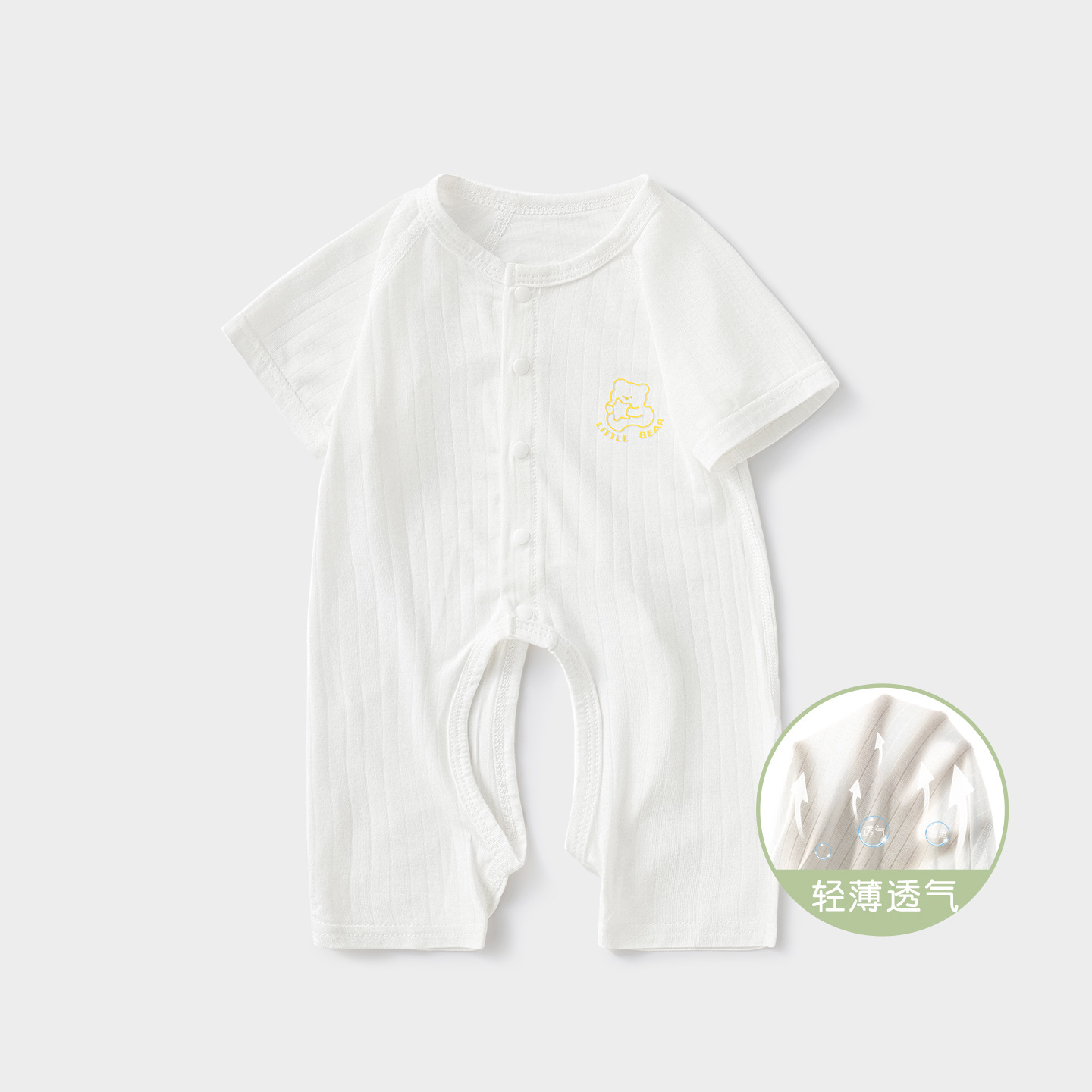 Unisomas de verano para bebés mangas cortas delgadas transpirables pijamas de entrepierna abierta ropa de verano bebé