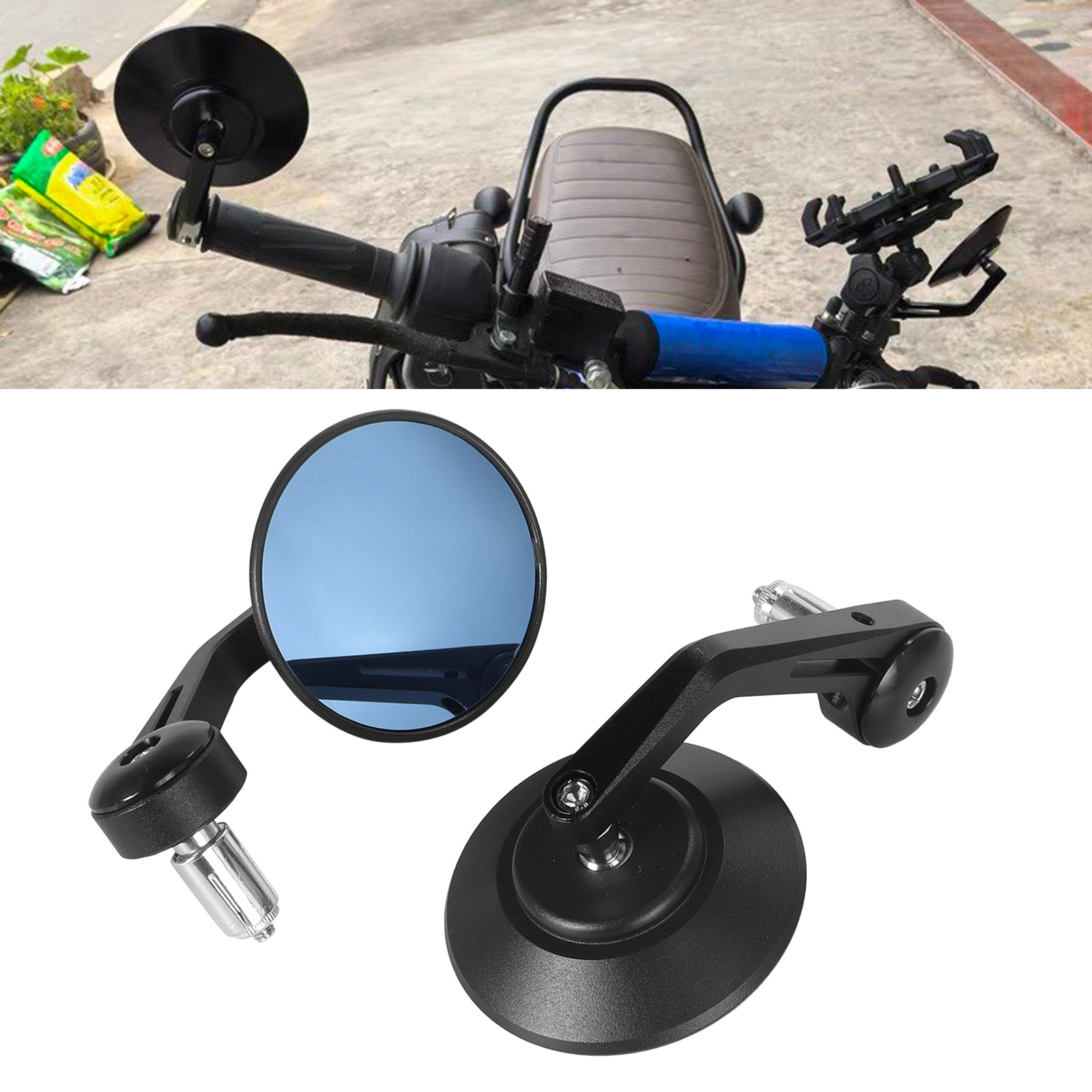 Motorcycle Rearview Mirror, Cruise Bike Handlebar Mirror, Cnc Modified Reversing Mirror, Retro Handlebar Mirror, Direct Supply Reflector
