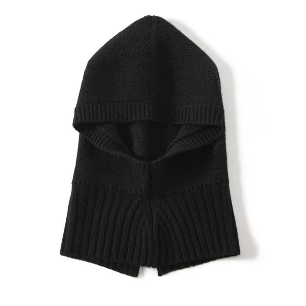 Multifunctional cable-knit thickened cashmere hat and neck warmer combo for women, autumn warm knitted solid color neck protector