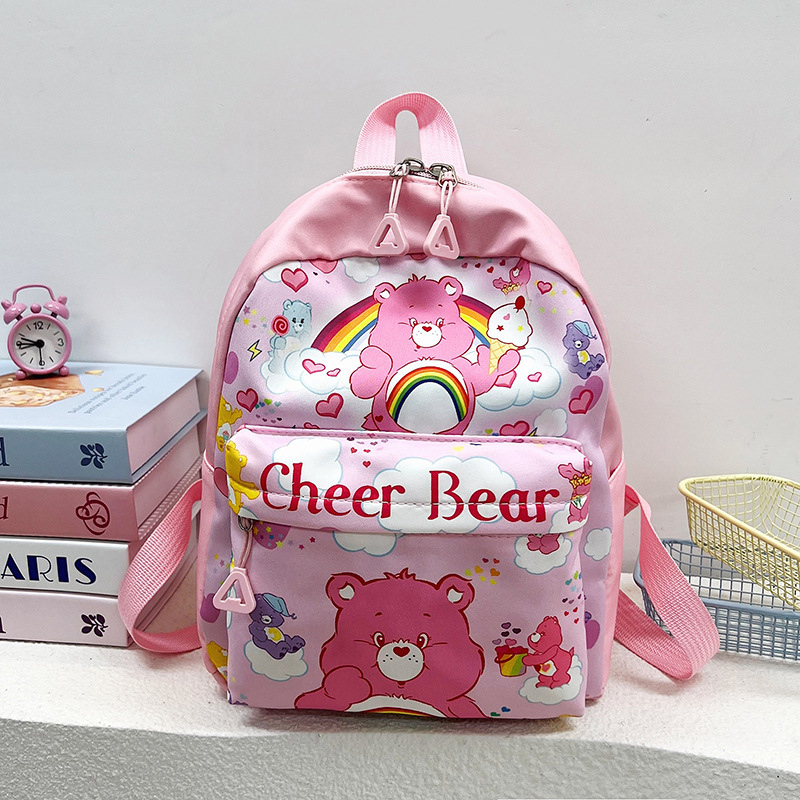 Mochila arco iris de dibujos animados, mochila para niños y niñas, osos lindos, bolsas de viaje dobles, bolsas escolares grandes para estudiantes, grado 1 - 6