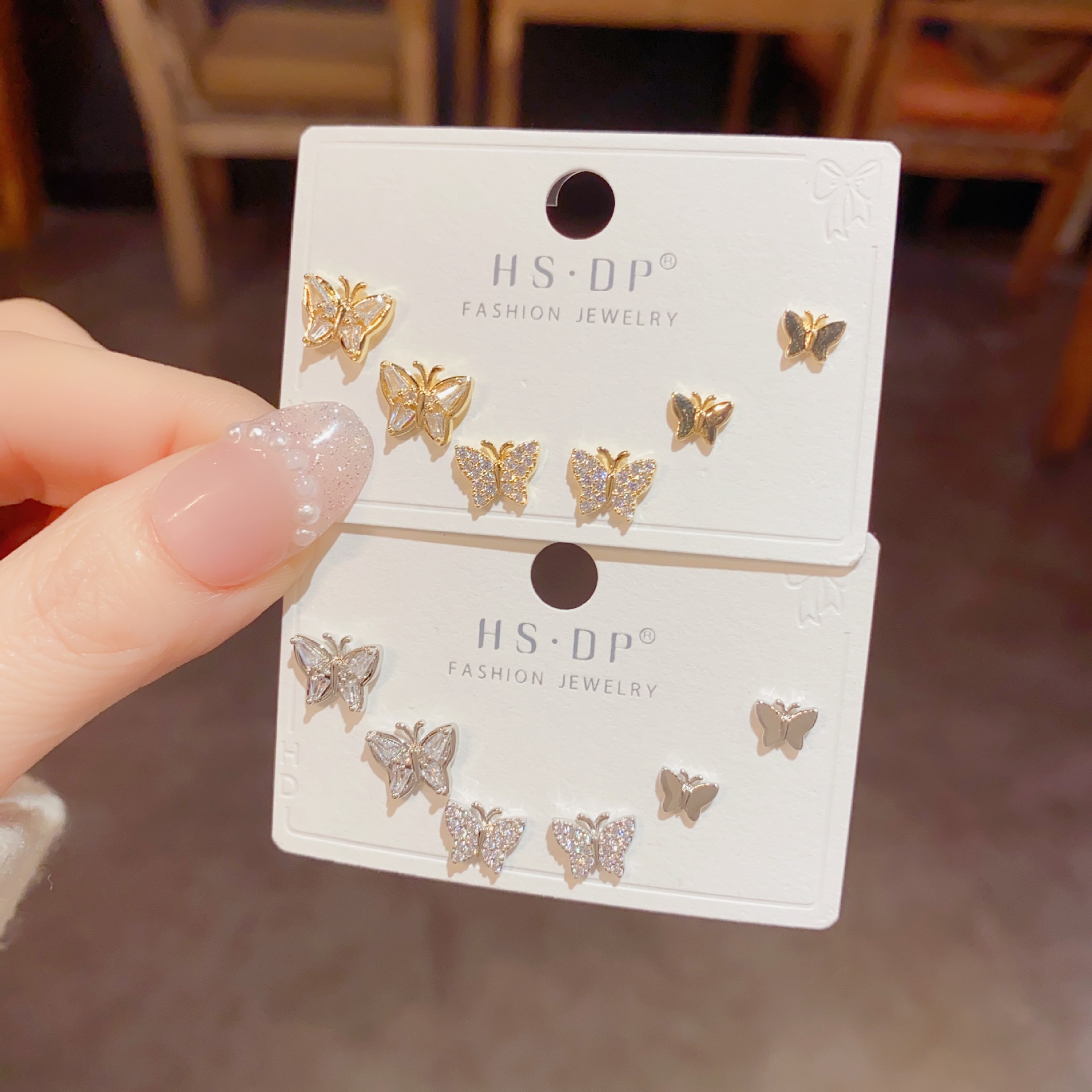 925 Sterling Silver Ear Needle Material 1 Set Cute Butterfly Copper 14K Gold Plated Ear Studs