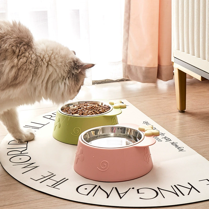 Миска для домашних животных большой емкости миска для собак Нескользящая Антидетонационная миска для кошек из нержавеющей стали съемная пластиковая бабочка одинарная миска