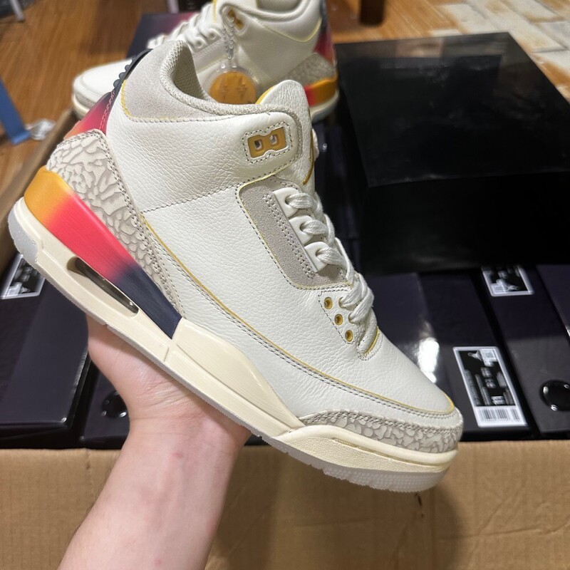 Putian Pure Original Aj3 Low-Top Air Cushion Basketball Shoes Black and White Smiley Face Jo3 Unisex Outdoor Retro Versatile Sports Trendy Shoes