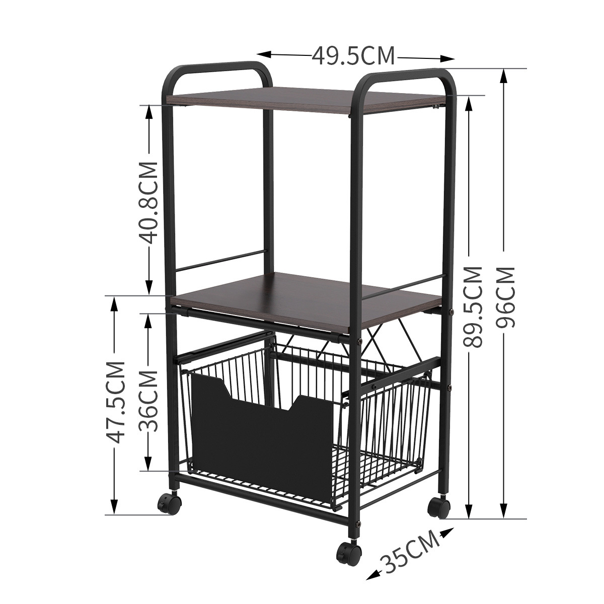 Estante de almacenamiento de piso de cocina carro móvil de múltiples capas con ruedas multifunción horno de microondas estante de almacenamiento doméstico