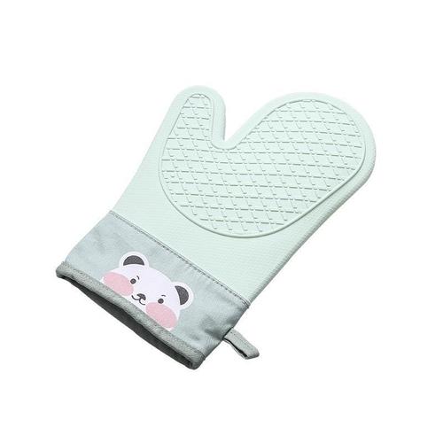 Insulated oven gloves baking tools silicone non-slip gloves thickened kitchen baking two-finger microwave oven gloves
