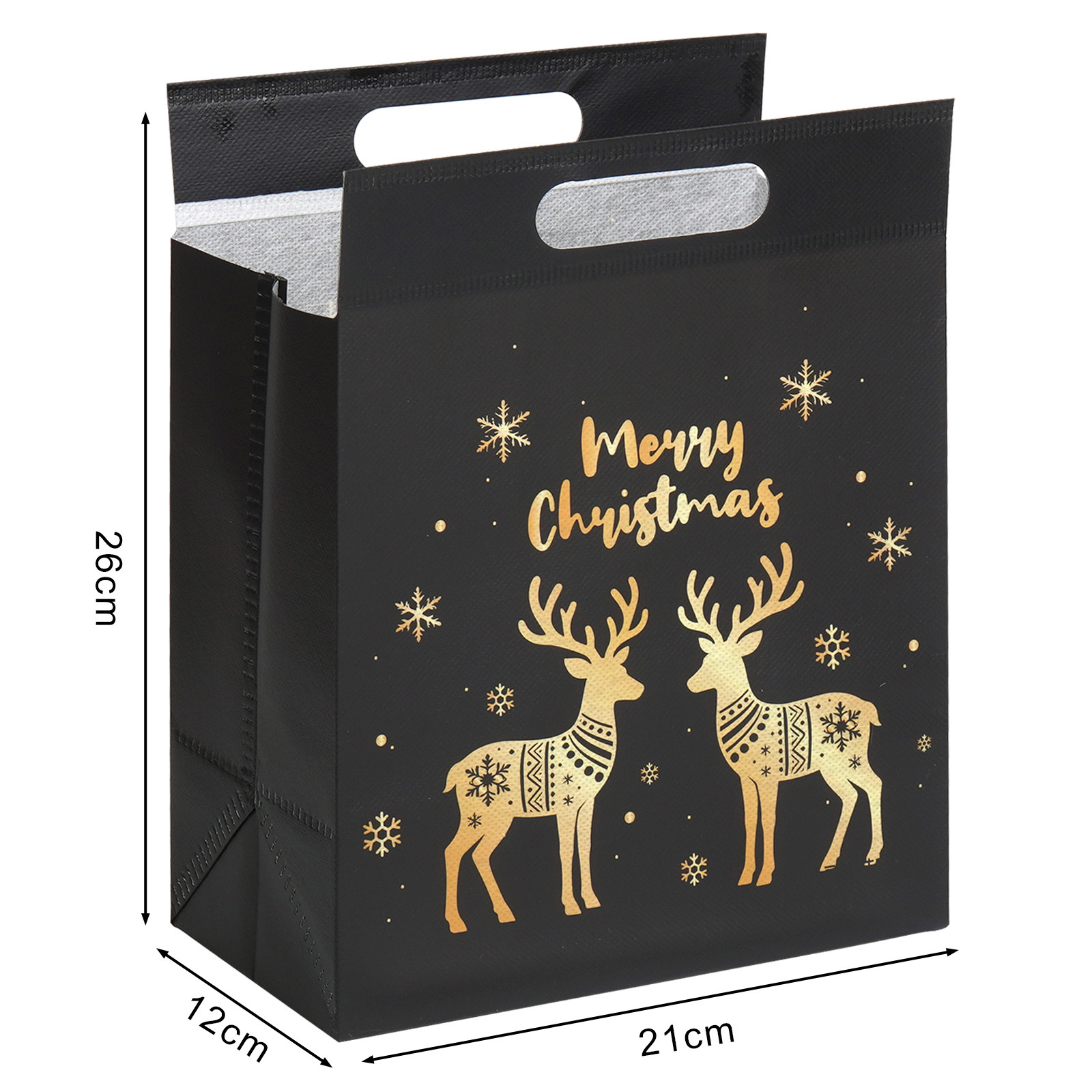 Bolsas de Navidad negras personalizadas bolsas de regalo de acompañantes de negocios embalaje de fiesta bolsas de tela al por mayor