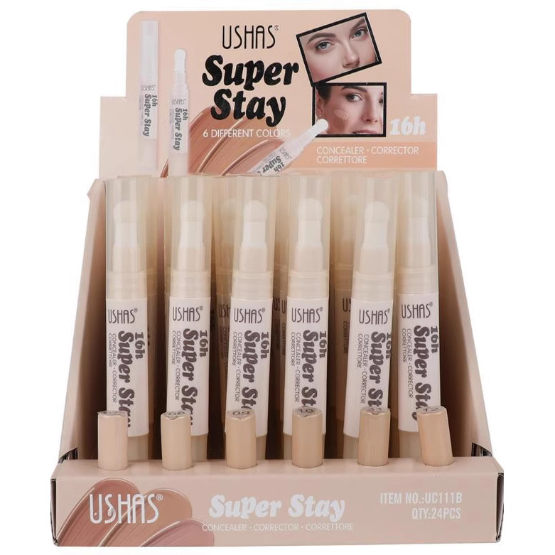 (Caja de presentación) USHAS punto transfronterizo venta caliente barra de base corrector ilumina el tono de la piel y las ojeras 24 piezas una caja