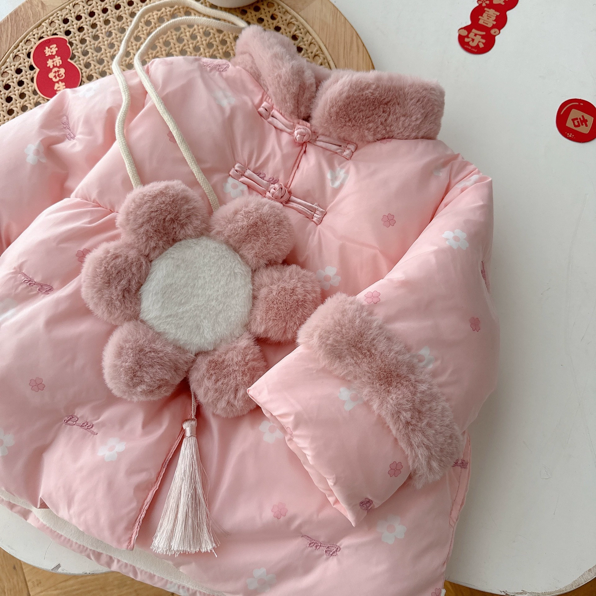 Флисовая милая детская куртка-пуховик для девочки, 0–6 лет, увеличенная толщина, западный стиль
