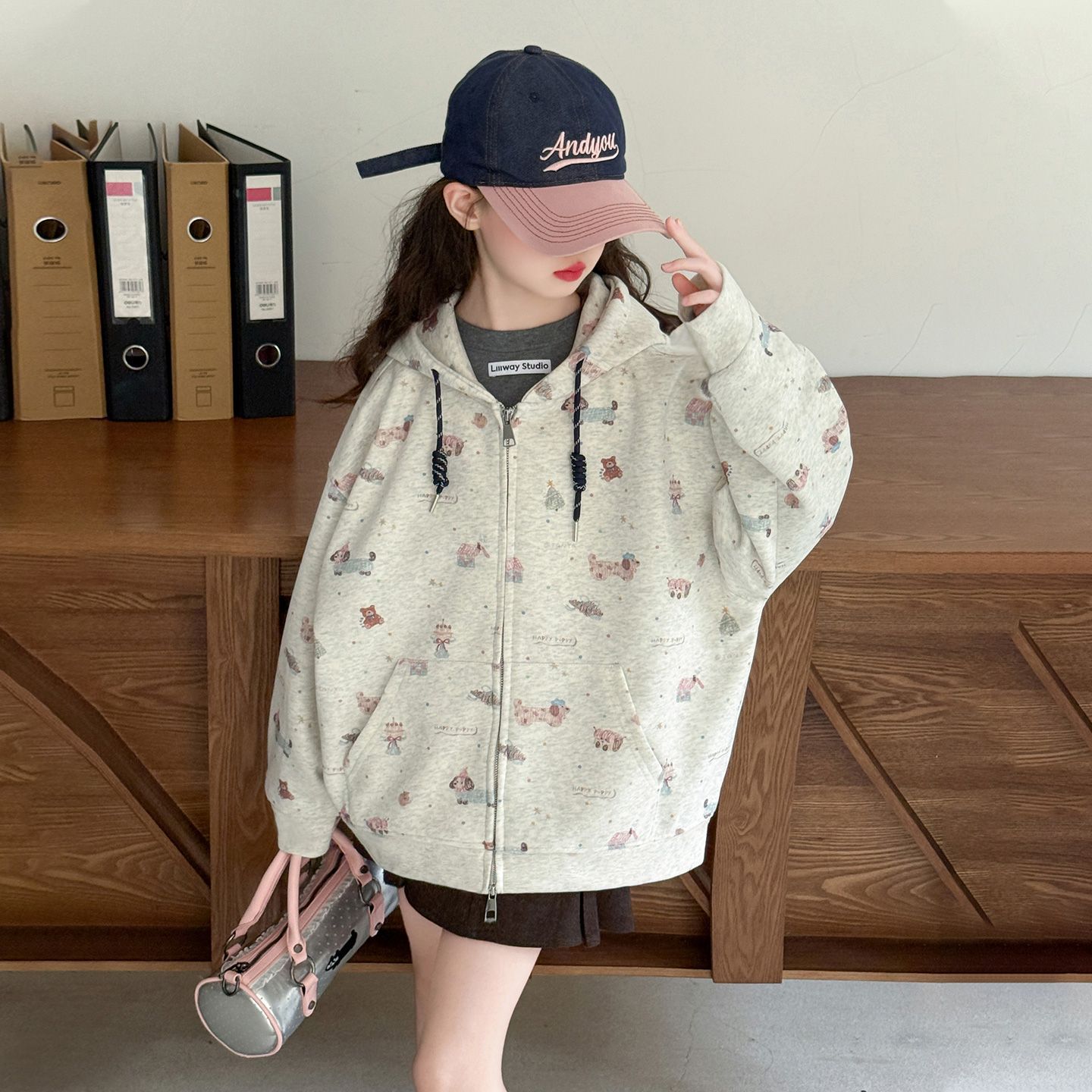 女童时尚连帽外套春季新款中大童韩版女孩春装秋款夹克洋气上衣服