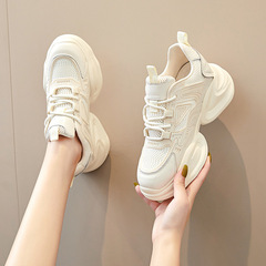 韓版厚底運動老爹鞋女春夏新款鞋百搭網面休閒小白鞋子ins潮