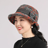 Woolen demi-season fashionable knitted hat, for middle age, increased thickness