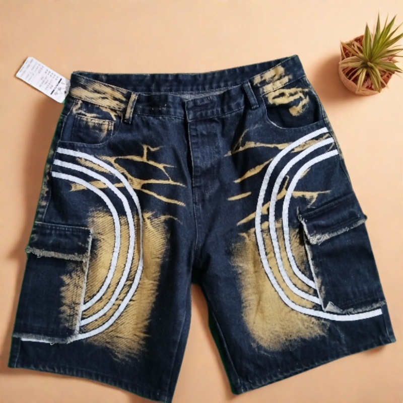 Men's Clothing Foreign Trade Jeans New Men's Denim Shorts Retro Nostalgic Straight Loose Thick Material Non Elastic Versatile Jeans_mkmklike.com