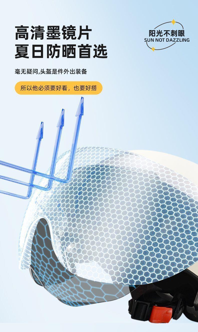 Newly Certified Electric Vehicle Helmets for Men and Women, Summer Sun Protection, Cute Safety Helmets, Universal for All Seasons, Electric Vehicle and Motorcycle Half Helmets