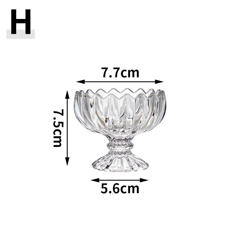 Taza de helado creativa al por mayor Tazón de helado estilo ins Tazón de bebida fría Batido de postre Tazón de vidrio Ensalada de frutas Tazón pequeño