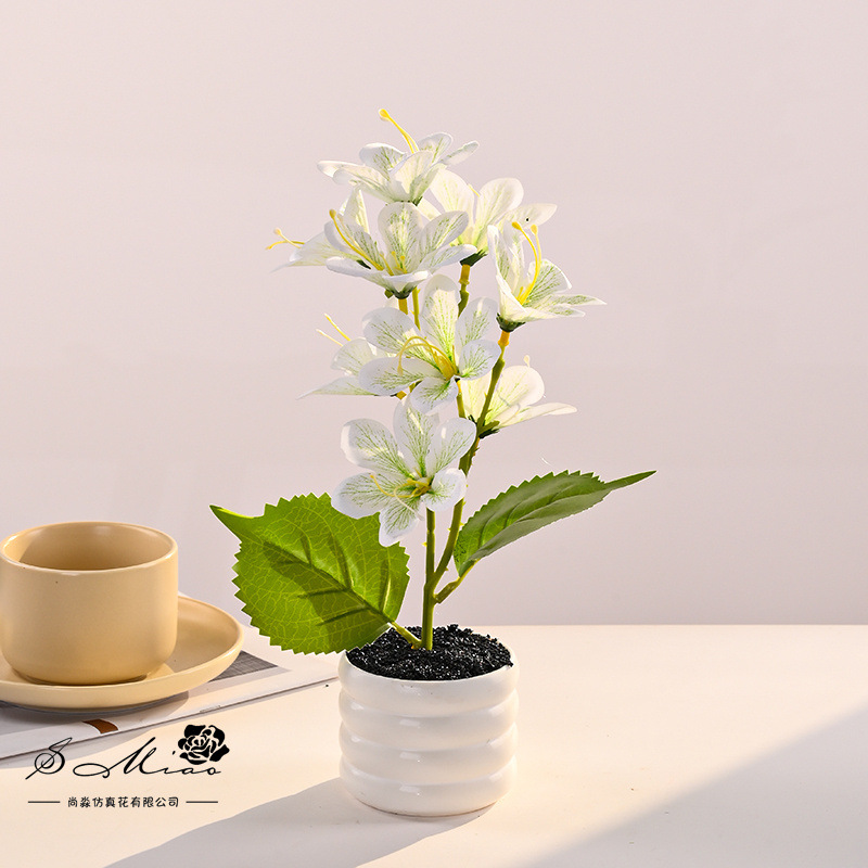 9 cabezas de serigrafía pequeña magnolia bonsai flor de simulación creativa decoración de estudio fotográfico para el hogar decoración planta verde artificial simulación en maceta