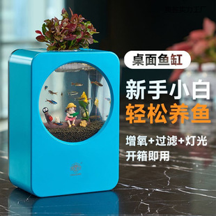 Home Fish Tank Living Room High-Definition All-In-One Turtle Tank Free of Replacement Aquarium Small and Medium-Sized Office Desktop Fish Tank Tropical