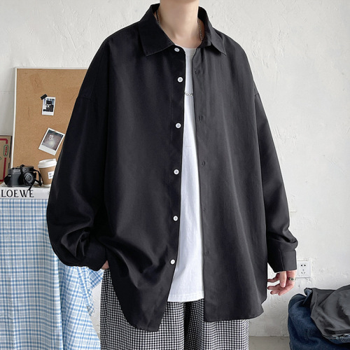 2024 Spring New Arrival Hong Kong Style Indoor Large Size Cool Collar Long Sleeve Shirt M-5X HC21342-P25