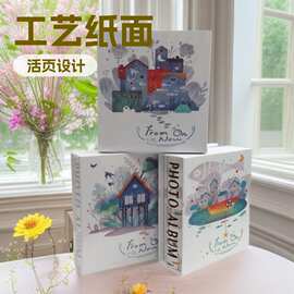 扶西厂家 影集 时尚工艺纸面5R7寸100张过塑花面相册礼品活页相簿