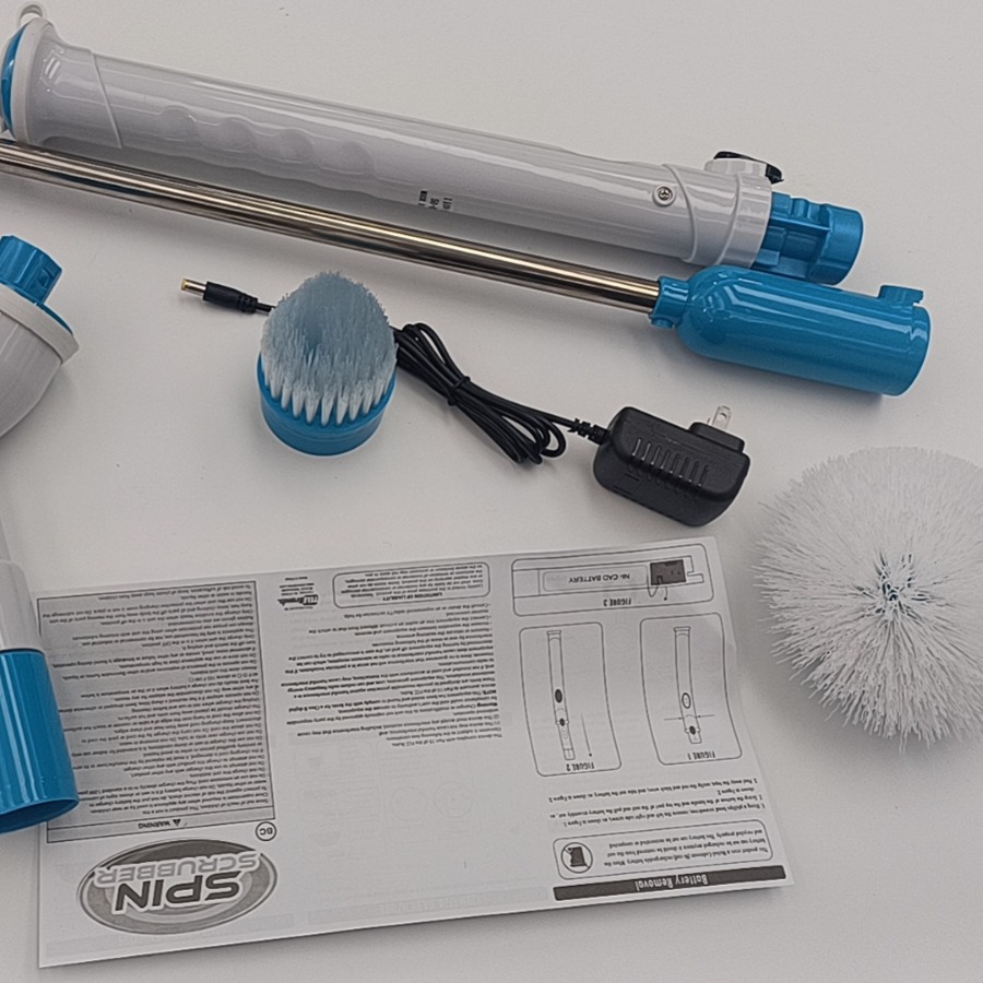 Cepillo de limpieza eléctrico de mano mango largo giratorio recargable baño Baño piso azulejo cepillo de lavado de cerdas