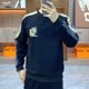 Crewneck Sweater Men's Spring and Autumn 2024 New Fashion Brand fleece-lined Thickened Autumn and Winter Men's Hats Long Sleeve Base Shirt