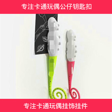 出口东南亚纯色可爱恐龙卷曲尾巴尺子带磁铁圆珠笔 冰箱贴动物笔