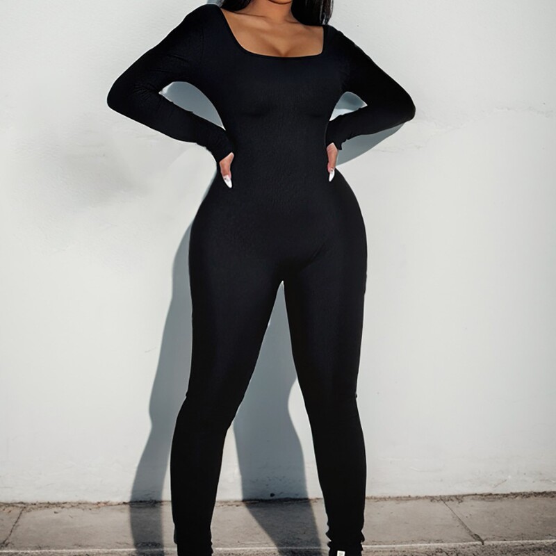 European and American Cross-border One-piece Yoga Suit for Autumn and Winter Sports Training Fitness Suit High-elastic Abdominal Shaping One-piece Suit