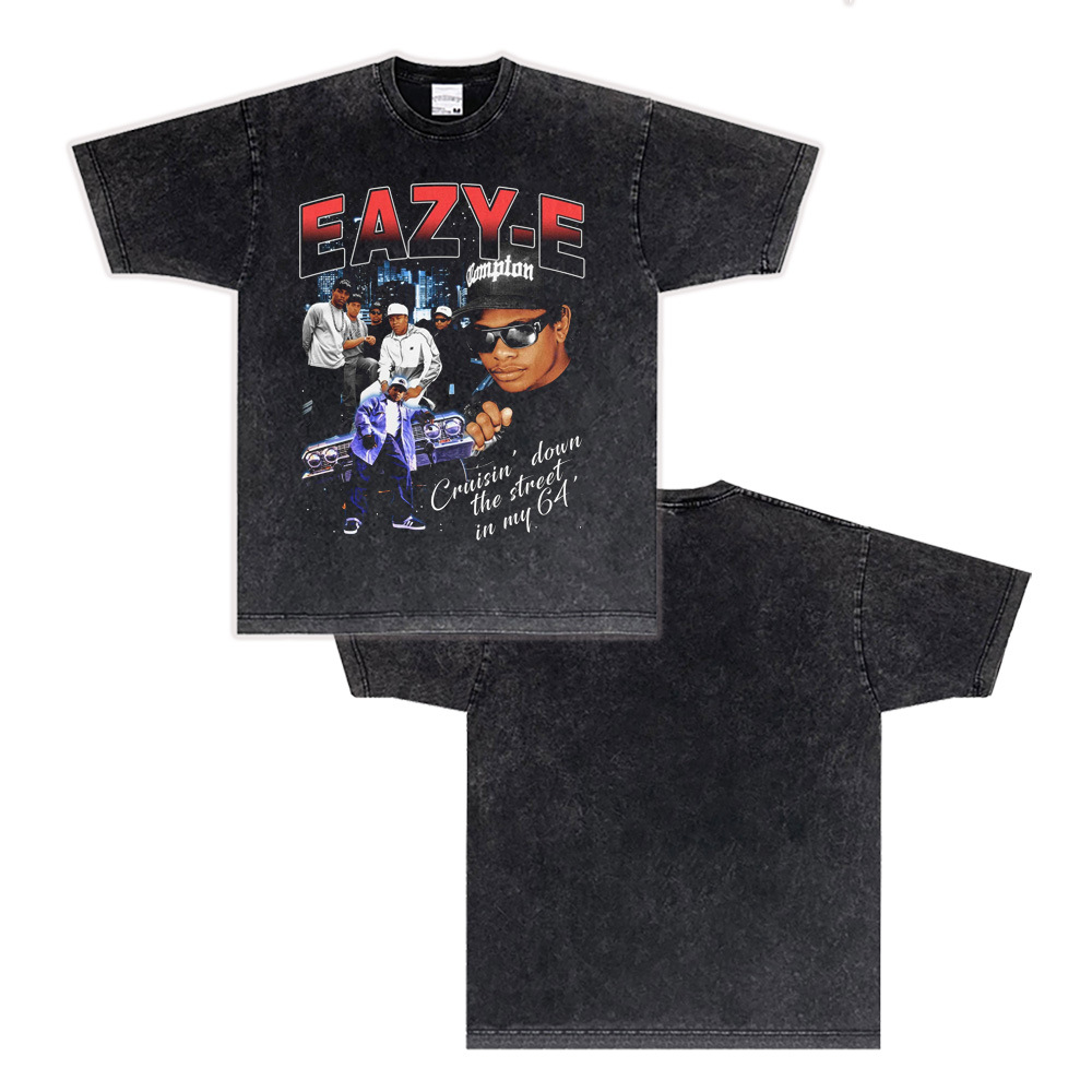 West Coast Rap N.W.A. Digital Direct Jet Washing Made Old American Retro Little Neck Camiseta image 10