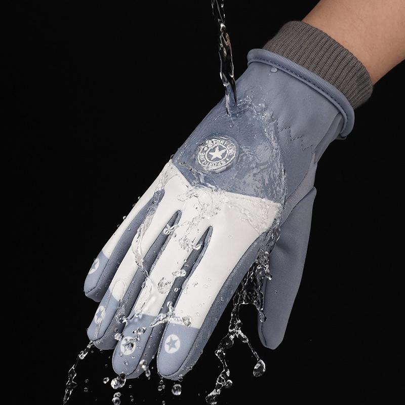 Guantes calientes para niños al aire libre nieve engrosada con forro polar impermeable antideslizante dibujos animados para niños guantes de esquí de invierno