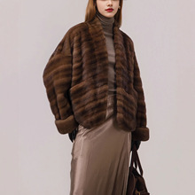 5年冬进口全抽小母貂中古貂皮大衣女短天鹅绒水貂整貂皮皮草