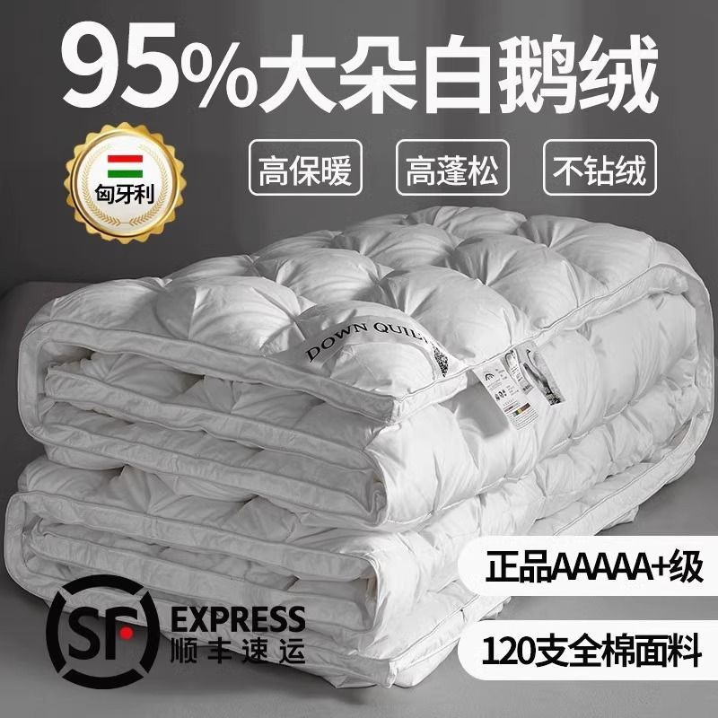 匈牙利羽绒被95白鹅绒五星级酒店鹅绒被冬季被子被芯春秋加厚
