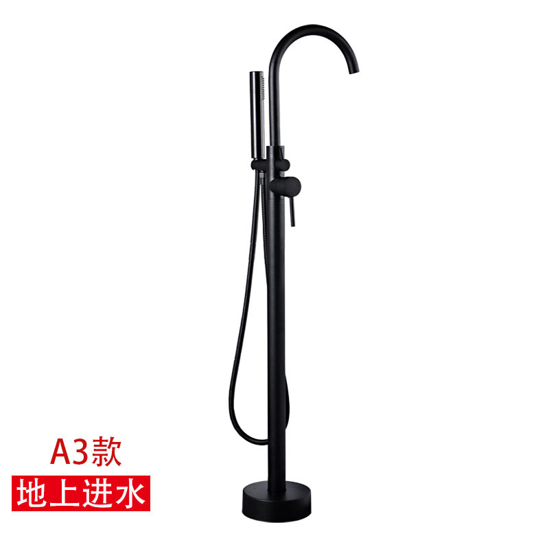 Todo el cobre negro frío y caliente piso bañera de grifo lateral vertical barril vertical cuenca pared fábrica de conexión al por mayor