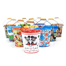 沙滩儿童玩具铁皮桶 带提手儿童食品玩具桶 多用途小水桶