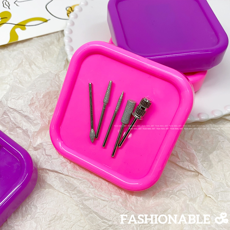 Caja de almacenamiento de cabeza de pulido magnético de atracción de manicuras de escritorio con caja de herramientas de ppp magnética