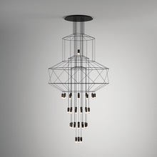 loft客廳吊燈后北歐簡約現代別墅設計師樓梯線條燈創意個性吊燈