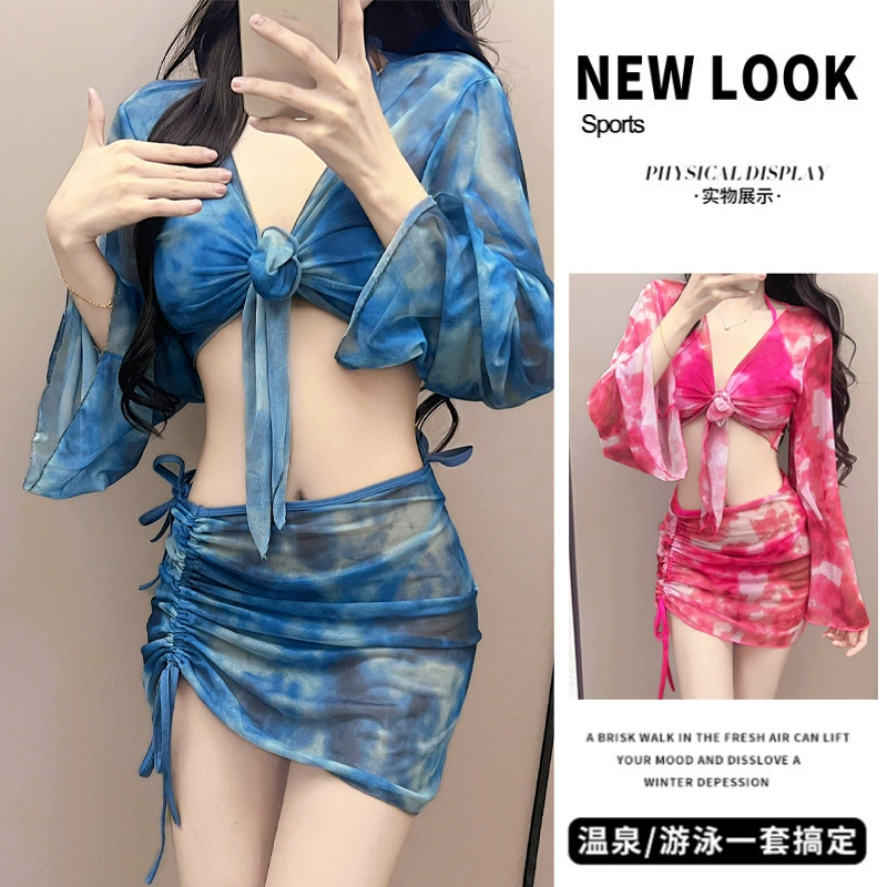 Кросс-бордерный европейский и американский пляжный сексуальный бикини из четырех частей, раздельный купальник для женщин, новый стиль AliExpress 2025