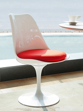 餐椅家用原版白色郁金香休闲椅现代简约网红凳子靠背旋转圆形座椅