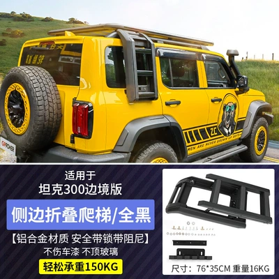 Side Ladder Roof Rack – Roof rack - tank-300-border-edition-special-folding-ladderall-black-original-vehicle-with-platform-installation