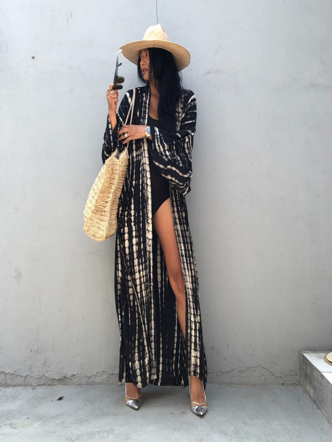 Cárdigan con estampado de rayón explosivo transfronterizo kimono blusa de bikini ropa de protección solar de vacaciones camisa de playa MB304