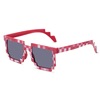 New fashion trend grid rampant racet glasses, my world peripheral party, strange pixel sunglasses