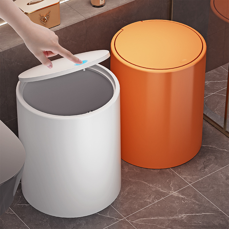 Trash Can Household 2024 New Living Room Bathroom Toilet Kitchen Press with Lid Large Large Capacity Paper Basket Bucket