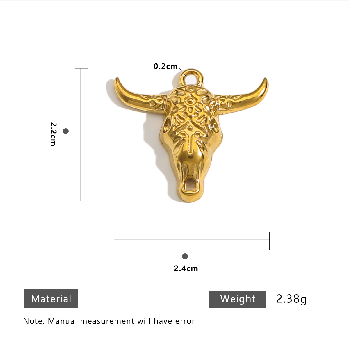 15g Weight 0.03µm Gold Plating Thickness PVD Coated Gold Plating Process Pendant Jewelry Making Type 18K Real Gold Plated Plating Material 5 PCS/Package Quantity 304 Stainless Steel Material Horns Pattern Cute, Classic Style Style 5 PCS/Package 304 Stainless Steel Horns Polished Pendant DIY Ornament Accessories 7