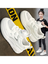 女童鞋小白鞋夏季2024新款儿童网面透气运动单网板鞋中大童小学生