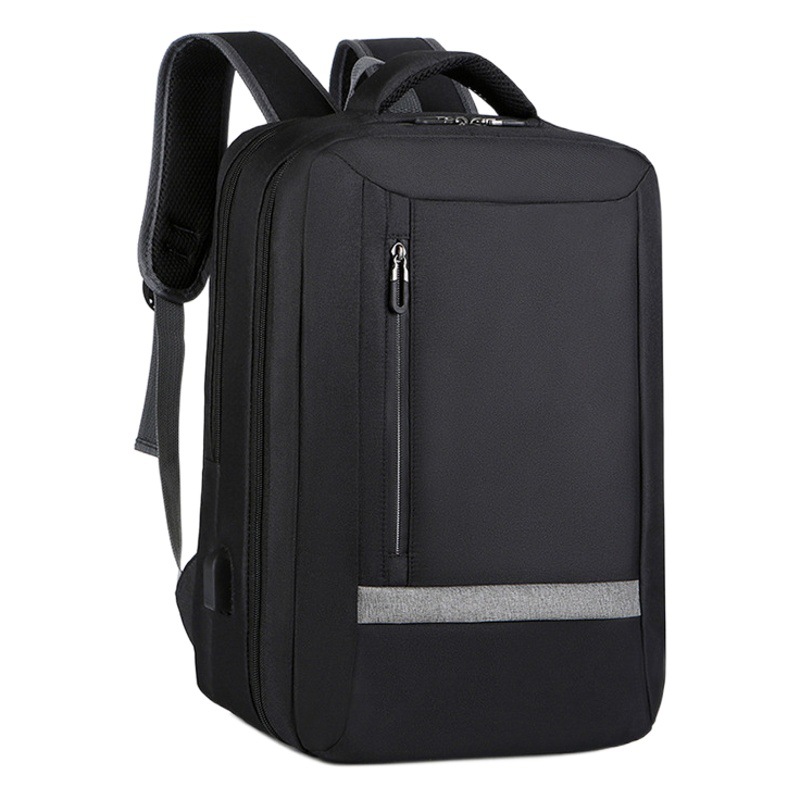 Mochila de negocios de gran capacidad para hombre, mochila USB cómoda y transpirable, mochila de nailon, mochila escolar con logotipo impreso