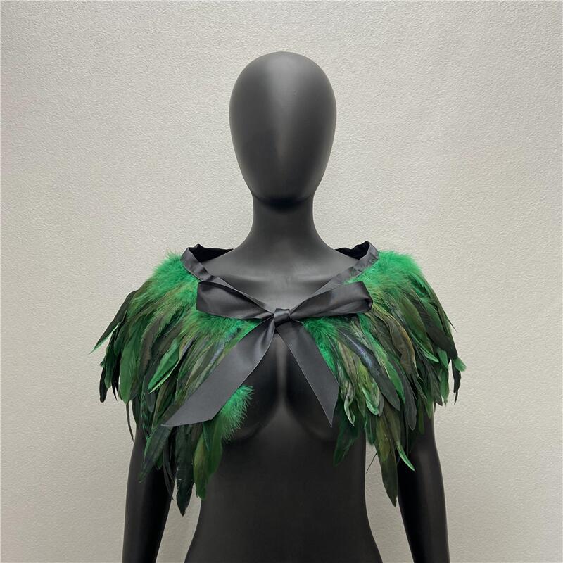 Unisex Punk Solid Color Chicken Feather Shawl display picture 2