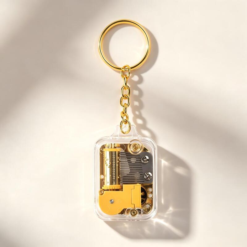 Carefully Selected Keychain Pendant Music Box, Eight-Note Music Box with 18-Note Movement, Travel Souvenir, Creative Gift, Crafts